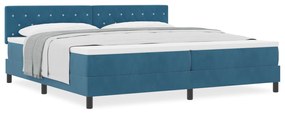 vidaXL Κρεβάτι με Στρώμα Σαλονιού Σκούρο Μπλε 200x200 εκ Βελούδο