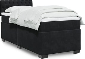 vidaXL Κρεβάτι Boxspring με Στρώμα Μαύρο 90x200 εκ. Βελούδινο
