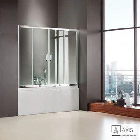 Συρόμενη διπλή πόρτα καμπίνας μπανιέρας AXIS 160 ύψους 140εκ. ρυθμιζόμενη από 157 έως 161εκ. Clear Chrome SLB2X160T-100