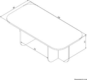 Τραπεζάκι Σαλονιού Δρυς Ζαφείρι BECAJ 120x60x41,4