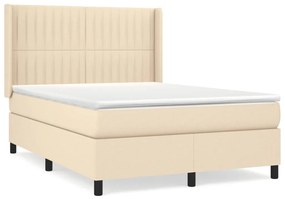 ΚΡΕΒΑΤΙ BOXSPRING ΜΕ ΣΤΡΩΜΑ ΚΡΕΜ 140X190 ΕΚ. ΥΦΑΣΜΑΤΙΝΟ 3131590