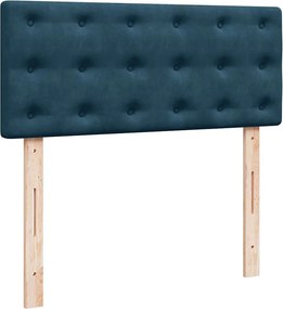 vidaXL Κρεβάτι Boxspring με Στρώμα Μπλε 120x200 εκ. Βελούδινο