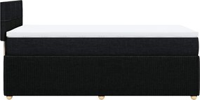 vidaXL Κρεβάτι Boxspring με Στρώμα Μαύρο 90x190 εκ.Υφασμάτινο