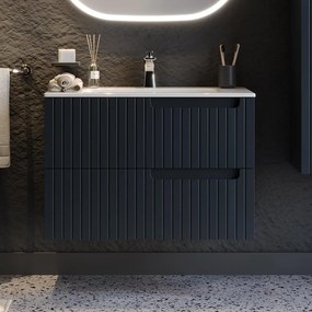 Bathroom bench with washbasin ENZA 80 Anthracite 81x46.5x52 cm. 81x46.5x52 εκ.