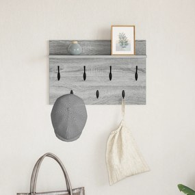 vidaXL Τοίχου Κρεμάστρα Γκρι sonoma 60 x 40 x 12 cm Επεξεργασμένο ξύλο