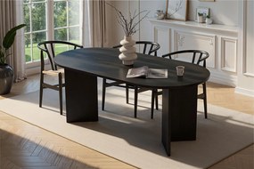 Τραπέζι Τραπεζαρίας Ξύλο Μαύρο SABLIN 180x89,5x75