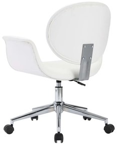 Καρέκλα Τραπεζαρίας Περιστρεφόμενη Λευκή από Συνθετικό Δέρμα - Λευκό