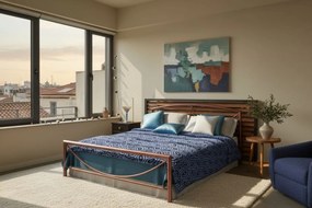 Κρεβάτι Vicky-90x200-Καφέ Σφυρίλατο-Με ποδαρικό