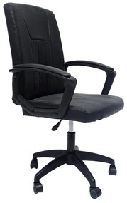 OFFICE CHAIR NIM  BLACK PVC-BLACK NYLON FRAME AND BASE 51x61x125Hcm.