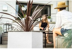 Βάζο Λουλουδιών EDA Graphit Λευκό Πλαστική ύλη Τετράγωνο 39 x 39 x 43 cm