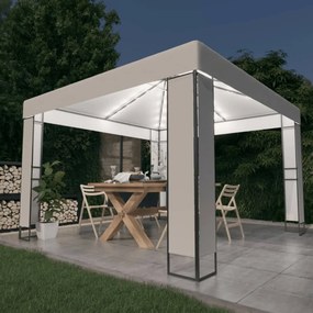 vidaXL Κιόσκι με Διπλή Οροφή και Φωτάκια LED Λευκό 3 x 3 μ.