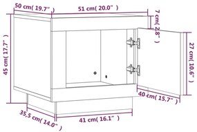 Τραπεζάκι Σαλονιού Γκρι Σκυρ. 51x50x45 εκ. Επεξεργασμένο Ξύλο - Γκρι