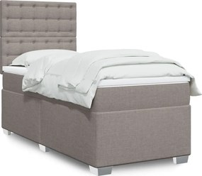 vidaXL Κρεβάτι Boxspring με Στρώμα Taupe 80x200 εκ. Υφασμάτινο