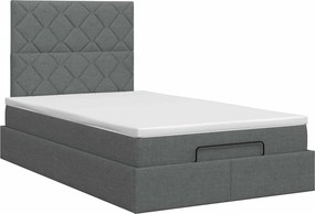 vidaXL Κρεβάτι Ottoman με στρώμα Σκούρο Γκρι 120 x 200 cm Ύφασμα