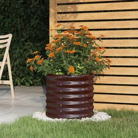 vidaXL Ζαρντινιέρα Καφέ 40x40x36 εκ. Γαλβανισμένος χάλυβας