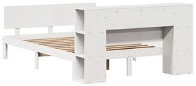 vidaXL Κρεβάτι Βιβλιοθήκη Χωρίς Στρώμα 120x200 εκ Μασίφ Ξύλο Πεύκο