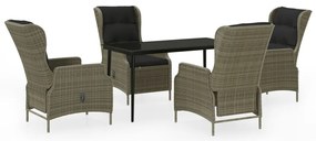 vidaXL Σετ Τραπεζαρίας Κήπου 5 Τεμαχίων Καφέ