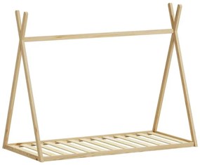 Κρεβάτι παιδικό Lilly τύπου Montessori ξύλο πεύκου φυσικό 90x190 εκ. 90x190x156.5 εκ.