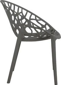 Πολυθρόνα Daren pakoworld pp σε ανθρακί απόχρωση 59x60x79,5εκ