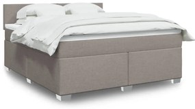 vidaXL Κρεβάτι Boxspring με Στρώμα Taupe 180x200 εκ. Υφασμάτινο