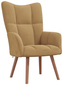 vidaXL Πολυθρόνα Relax Καφέ Βελούδινη