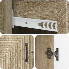 vidaXL Πλαϊνό γραφείο με συρτάρι Sonoma Δρυς 89 x 34,5 x 60 εκ.