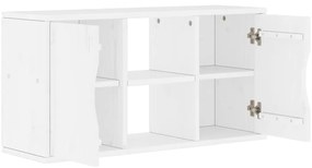 vidaXL Ντουλάπι τηλεόρασης ODDA Λευκό 79x24x40 εκ. Μασίφ Ξύλο Πεύκου