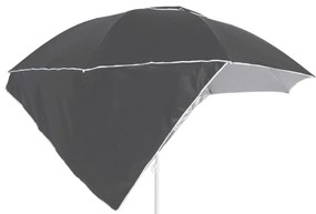 vidaXL Ομπρέλα Θαλάσσης με Πλαϊνά Σκίαστρα Ανθρακί 215 εκ.