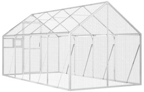 vidaXL Κλουβί Ασημένιο 1,79 x 4 x 1,85 μ. από Αλουμίνιο