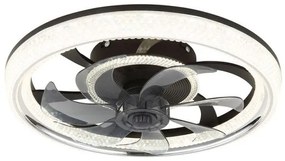Ανεμιστήρας Οροφής LED 30W Μαύρο Dimmable Κρύσταλλοι Cirilla 03644 Globo Lighting-3644-Μαύρο 03644