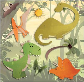 Παιδικά Αφρώδη Αυτοκόλλητα Τοίχου Ango Dinosaurs 14504