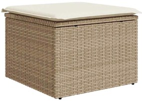 vidaXL Σετ Καναπέ Κήπου με μαξιλάρι 7 pcs Μπεζ συνθετικό ρατάν