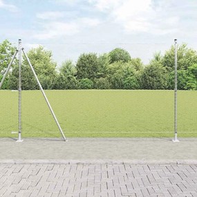 vidaXL Φράχτης με Στήλες. Ασημί 1.6 x 100 m Ατσάλι με επικάλυψη PVC