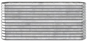 Ζαρντινιέρα Ασημί 152x40x68 εκ. Ατσάλι με Ηλεκτρ. Βαφή Πούδρας - Ασήμι