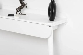 Stewehome Κονσόλα με καθρέφτη με συρτάρι και ράφι για χολ Λευκό 32x77x77 cm