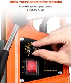 VEVOR Magnetic Drill Press Mag Drill Press 1400 W 0-850 RPM with 6 Core Bits