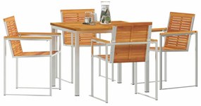 vidaXL Σέτ φαγητού για κήπο 5 pcs Καφέ Στερεό Ξύλο Ακακίας