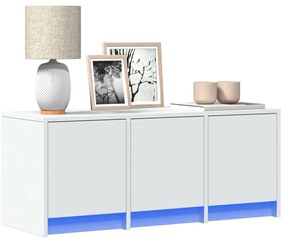 vidaXL Έπιπλο Τηλεόρασης με LED Λευκό 97x34x40 εκ. από Επεξ. Ξύλο