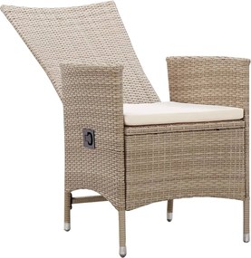 vidaXL Σετ Τραπεζαρίας Κήπου 5 Τεμαχίων Μπεζ