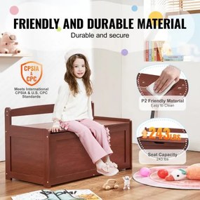 VEVOR Kids Toy Storage Bench Wooden Toy Box Chest 32.68 x 17.91 x 24.02&quot; Cherry