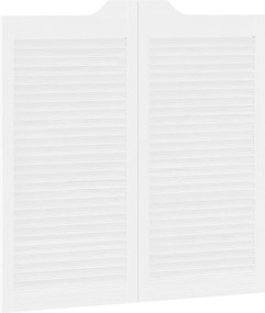 vidaXL Πόρτες Swing 2 pcs Λευκό Μασίφ Ξύλο Πεύκου