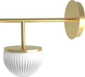 Απλίκα Τοίχου Roi Wall Single Arm G9 Χρυσό με Οπαλίνα