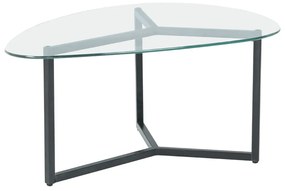 ROCKS COFFEE TABLE SET 2ΤΕΜ ΔΙΑΦΑΝΟ FUME ΜΑΥΡΟ 82/82x59/59xH40/36,5cm - 04-0915