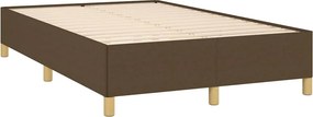 vidaXL Κρεβάτι Boxspring με Στρώμα &amp; LED Σκ.Καφέ 120x190εκ. Υφασμάτινο