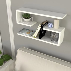 Ραφιέρα τοίχου Jenika Megapap 2 τεμαχίων χρώμα λευκό 60x14,5x18εκ.