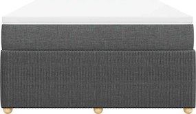 vidaXL Κρεβάτι Boxspring με Στρώμα Σκούρο Γκρι 140x200 εκ Υφασμάτινο