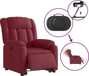 vidaXL Πολυθρόνα Ηλεκτρική Ανακλ. Μπορντό Υφασμάτινη