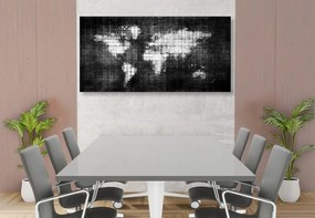 Εικόνα ενός κόσμου από φελλό σε έναν ασπρόμαυρο χάρτη - 120x60  color mix