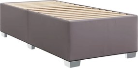 vidaXL Κρεβάτι Boxspring με Στρώμα Γκρι 90x190 εκ. από Συνθετικό Δέρμα