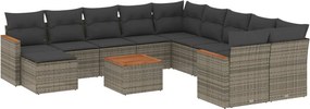 vidaXL Patio Sofa Set 11-θέσια Grey